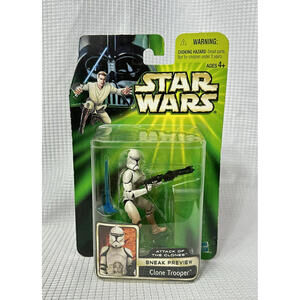 Star Wars Clone Trooper Figure Attack of The Clones Sneak‎ Preview Hasbro NIP